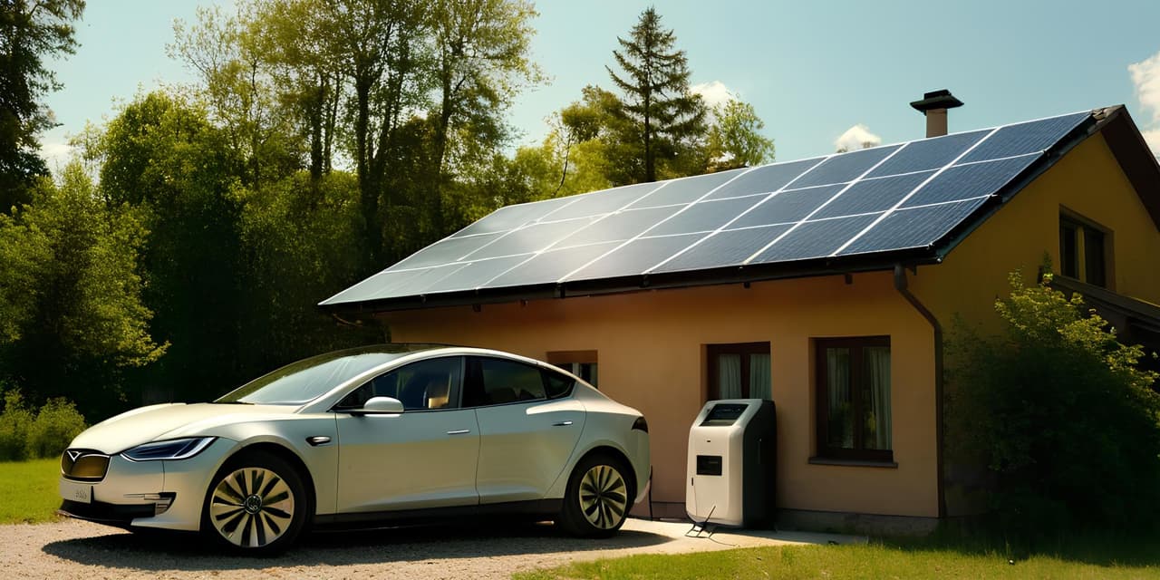 Чвстный дом с солнечными панелями для зарядки электромобиля