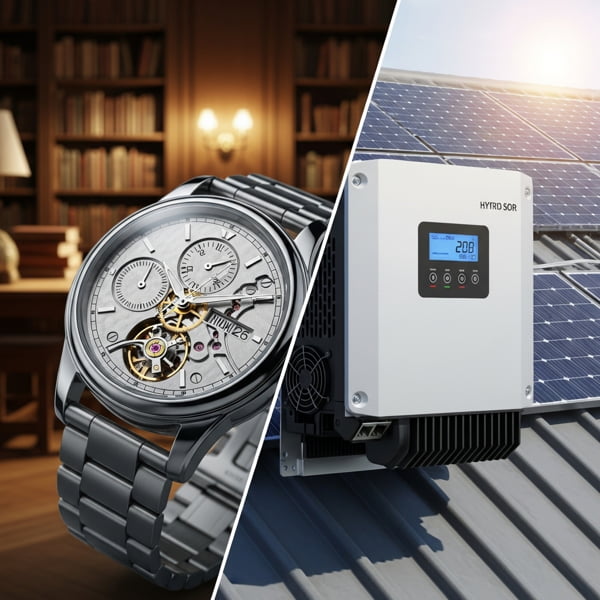 наручные часы и гибридный солнечный инвертор