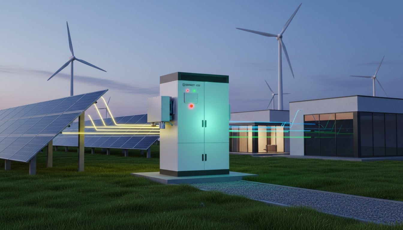 SUNKET 50 kVt GIBRID INVERTOR / 100 kVt*soat AKKUMULYATOR sanoat energiya jamlash shkafi