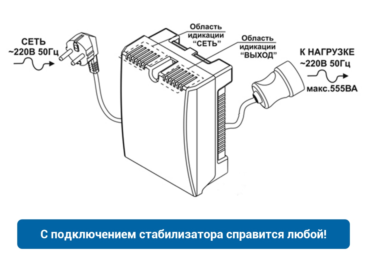 Стабилизатор напряжения TEPLOCOM ST-555 для котла