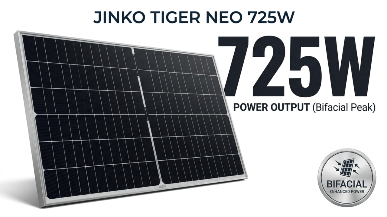 Jinko Tiger Neo 725W — двусторонняя (bifacial) панель
