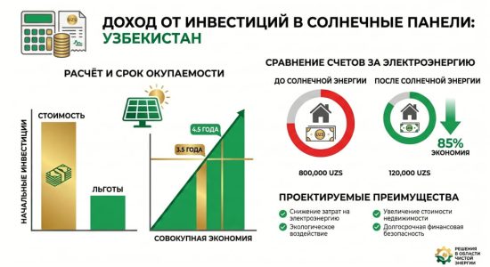 Окупаемость солнечной электростанции в Узбекистане